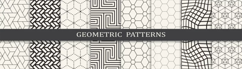 Fotobehang Set of arabic seamless patterns. Asian geometric traditional design islamic pattern. Seamless arabic ramadan pattern. © sunspire