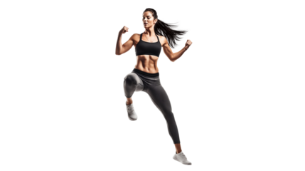 Fit and a handsome shirtless woman with a beautiful torso. Strong and handsome, fit and sporty bodybuilder woman. woman Fitness Model Torso showing six pack abs. Isolated on Transparent background.
