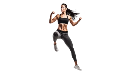 Fotobehang Fit and a handsome shirtless woman with a beautiful torso. Strong and handsome, fit and sporty bodybuilder woman. woman Fitness Model Torso showing six pack abs. Isolated on Transparent background. ©  Mohammad Xte