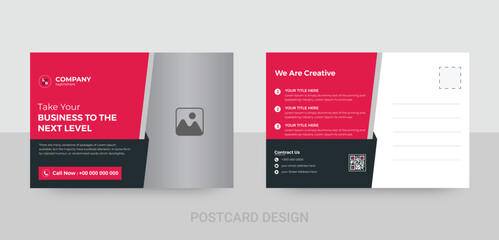 Real estate EDDM postcard template with red and black color for real estate business fully editable file	