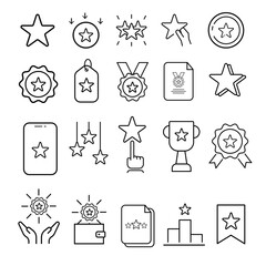 Award icon set, trophy design element, world star, business icon.