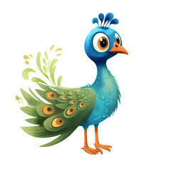 Fototapeta premium baby Peacock isolated on transparent background