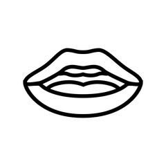 q w letter mouth animate line icon vector. q w letter mouth animate sign. isolated contour symbol black illustration