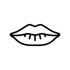 close sexy mouth female line icon vector. close sexy mouth female sign. isolated contour symbol black illustration