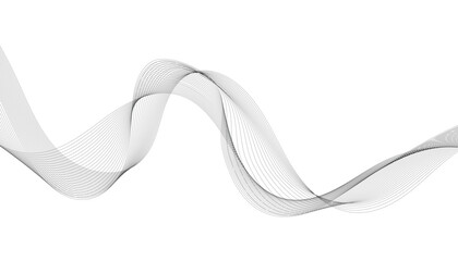 Abstract wave element for design. Digital frequency track equalizer. Stylized line art background. Vector illustration of wavy lines. Black and gray color.