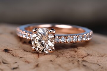 luxurious and designer ring jewel photography with shiny diamond generative ai