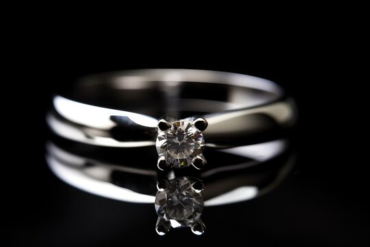 fashionable platinum ring jewel photography with sparkling gems generative ai