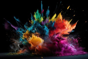 creative and isolated multicolor smoke dust texture background generative ai