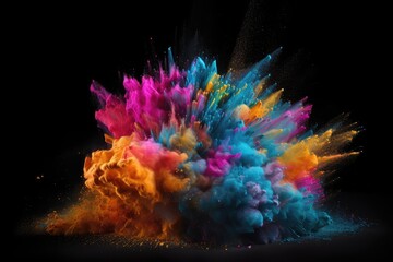isolated and artistic colorful smoke dust texture generative ai