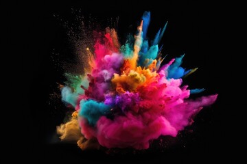 creative and dirty colorful splash texture for holi festival generative ai