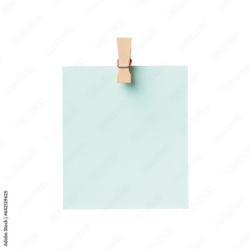 Poster transparent background with a red push pin on note paper in close up