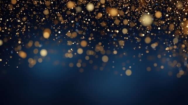 Gold glitzernder Hintergrund f&uuml;r Banner und als Grundlage f&uuml;r Text und Produkte zum Thema Weihnachten, Feiern oder Geburtstag. Romantischer Sternenhimmel Illustration.