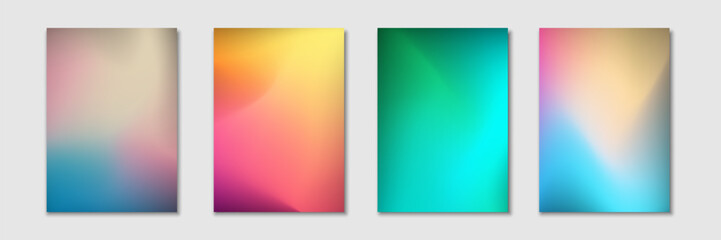 Collection of colorful smooth gradient background for graphic design. Vector illustration