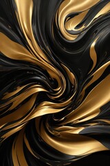 Gold and black background. Acrylic paint wallpaper.