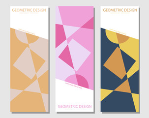 A set of abstract geometric design layouts. The idea for title pages, covers, books, brochures, flyers, posters, booklets. Template for interior and decoration ideas. Simple style