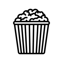 bucket popcorn food snack line icon vector. bucket popcorn food snack sign. isolated contour symbol black illustration