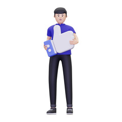 3d man holding the thumbs up symbol illustration