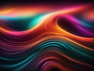 Obraz premium Abstract colorful background with neon paint waves