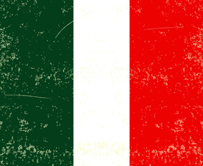 flag of Mexico Vector with old vintage texture