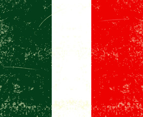 Naklejka premium flag of Mexico Vector with old vintage texture
