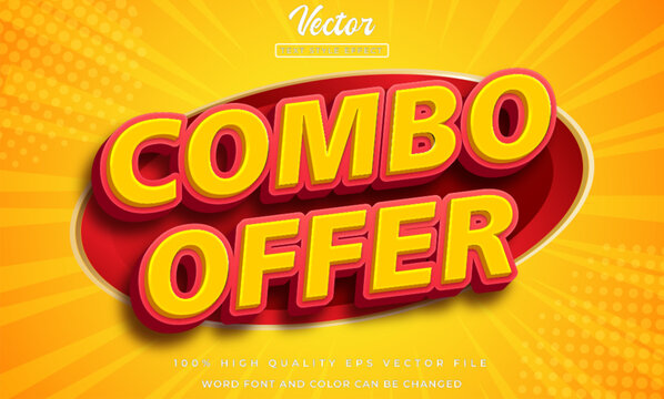 vector combo offer 3d bold text effect