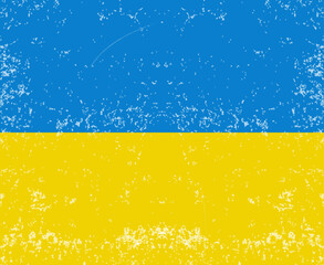 flag of Ukraine Vector with old vintage texture