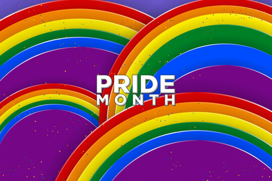 LGBT Pride Month Geometric Rainbow Background template. Rainbow circle patterned for pride month. Vector Illustration. 

