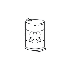 Toxic barrel line icon. toxic container linear icon. barrel with radiation thin line icon