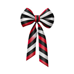 Fototapeta premium Blue tie with red tag on a transparent background surrounded by gift boxes and bows