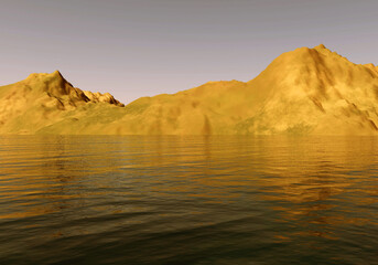 Fototapeta na wymiar 3D mountains landscape