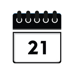 calender icon, 21 calender icon with white background