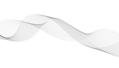 Abstract wave element for design. Digital frequency track equalizer. Stylized line art background. Vector illustration of wavy lines. Black and gray color.