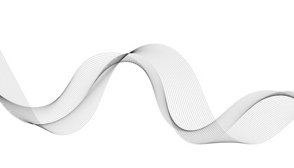 Abstract wave element for design. Digital frequency track equalizer. Stylized line art background. Vector illustration of wavy lines. Black and gray color.