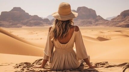 Fototapeta na wymiar woman in desert