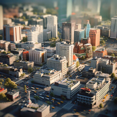 City photos with tilt-shift technique from the game cities skylines