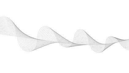 Abstract wave element for design. Digital frequency track equalizer. Stylized line art background. Vector illustration of wavy lines. Black and gray color.