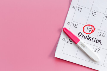 Fototapeta premium Ovulation day marked on calendar for pregnancy planning