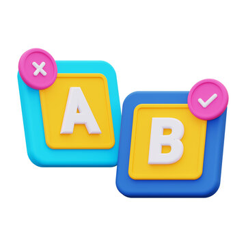 3d ab testing icon