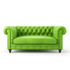 Fototapeta premium Green Sofa Isolated Transparent Background