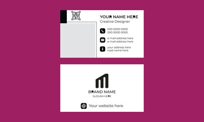 An Abstract template business card design set with white color background and also with geometric shapes.