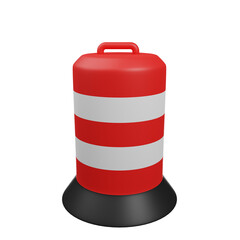 3d illustration of road block 3d render icon barrier