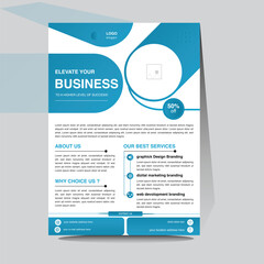 corporate flyer design template a4 size single page blue color abstract company vector design by illustrator free hand art print template  greet idea concept clear Meaning full concept out look color