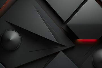 3D stereoscopic abstract black metal style background, matte black wallpaper composed of abstract...