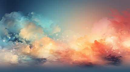 abstract retro background with cloud outlines in light pastel colors