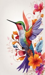 colored abstract bird on abstract background, abstract colored bird, graphic designned bird