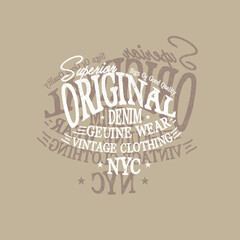 Obraz premium Vintage Original Denim typography tee graphic print
