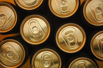 Top view of beer cans