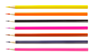 Pencils multicolored sharpened, set, isolated on white background .