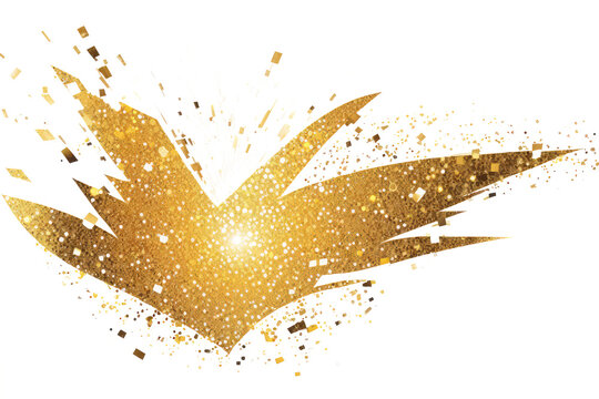 gold glitter design isolated on white