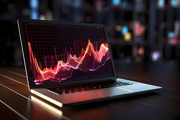 A digital graph on a laptop screen.